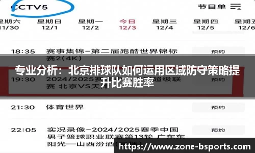 专业分析：北京排球队如何运用区域防守策略提升比赛胜率